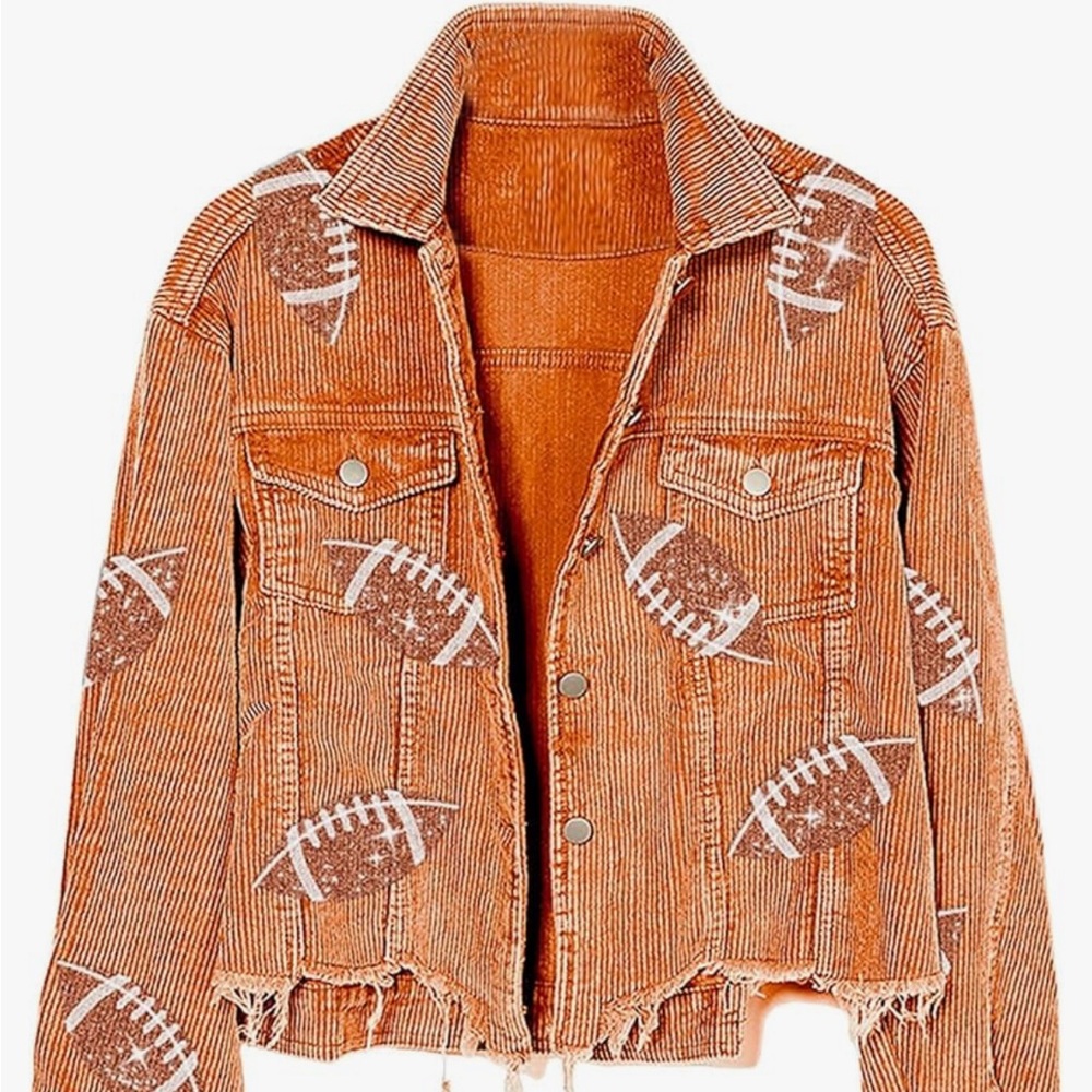NWT ‼️football jacket orange
